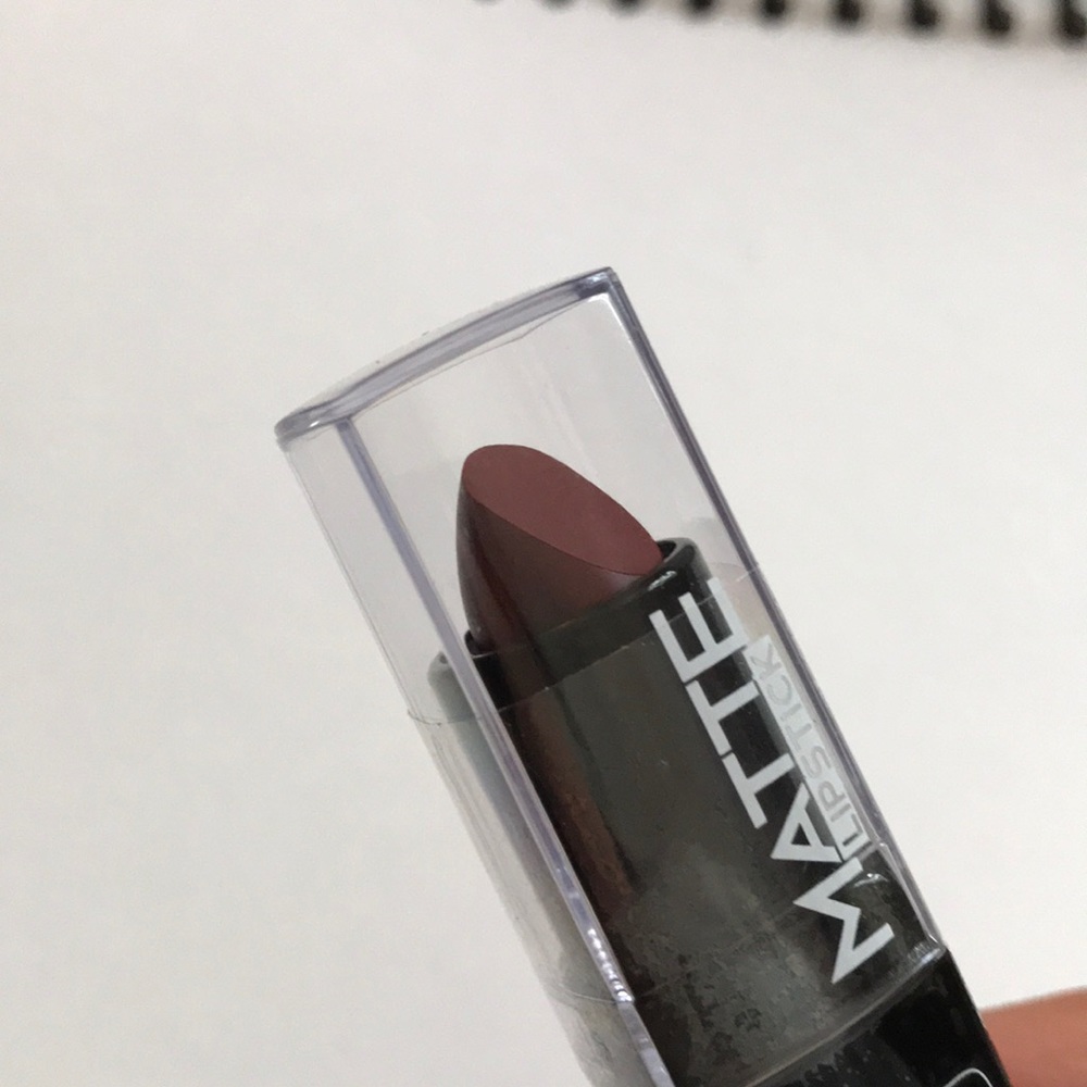Burgundy matte lipstick